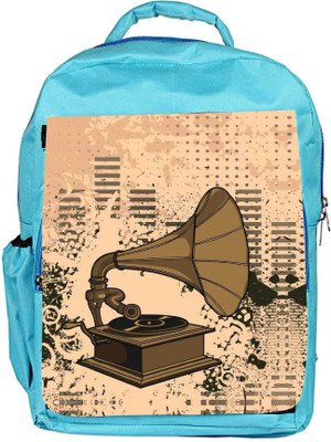 

Snoogg Eco Friendly Canvas Gramophone Music Backpack Rucksack School Travel Unisex Casual Canvas Bag Bookbag Satchel 5 L Backpack(Blue)