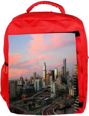 

Snoogg Eco Friendly Canvas Roads In City Designer Backpack Rucksack School Travel Unisex Casual Canvas Bag Bookbag Satchel 5 L Backpack(Red)