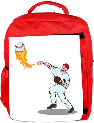 

Snoogg Eco Friendly Canvas American Baseball Player Pitcher Backpack Rucksack School Travel Unisex Casual Canvas Bag Bookbag Satchel 5 L Backpack(Red)
