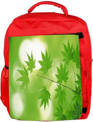 

Snoogg Eco Friendly Canvas Neem Leaves Designer Backpack Rucksack School Travel Unisex Casual Canvas Bag Bookbag Satchel 5 L Backpack(Red)
