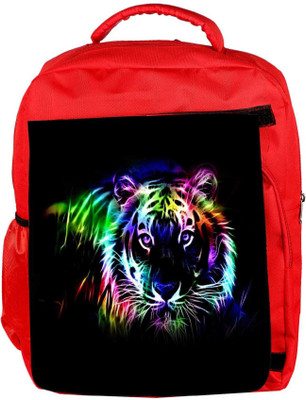 

Snoogg Eco Friendly Canvas Neon Tiger Outline 2669 Backpack Rucksack School Travel Unisex Casual Canvas Bag Bookbag Satchel 5 L Backpack(Red)