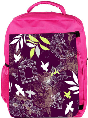 

Snoogg Eco Friendly Canvas Birds And Bird Cages Seamless Pattern Backpack Rucksack School Travel Unisex Casual Canvas Bag Bookbag Satchel 5 L Backpack(Pink)