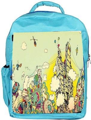 

Snoogg Eco Friendly Canvas Colorful City Drawing Designer Backpack Rucksack School Travel Unisex Casual Canvas Bag Bookbag Satchel 5 L Backpack(Blue)