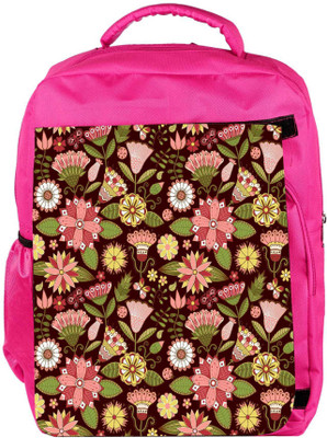 

Snoogg Eco Friendly Canvas Abstract Floral Background Backpack Rucksack School Travel Unisex Casual Canvas Bag Bookbag Satchel 5 L Backpack(Pink)