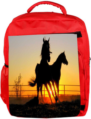 

Snoogg Eco Friendly Canvas Shade Of Horses Designer Backpack Rucksack School Travel Unisex Casual Canvas Bag Bookbag Satchel 5 L Backpack(Red)