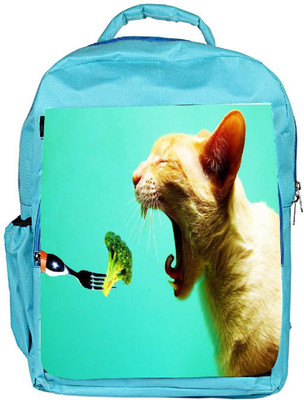 

Snoogg Eco Friendly Canvas Cat Eating Broklyn Designer Backpack Rucksack School Travel Unisex Casual Canvas Bag Bookbag Satchel 5 L Backpack(Blue)