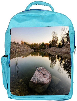 

Snoogg Eco Friendly Canvas Rock In The River Designer Backpack Rucksack School Travel Unisex Casual Canvas Bag Bookbag Satchel 5 L Backpack(Blue)