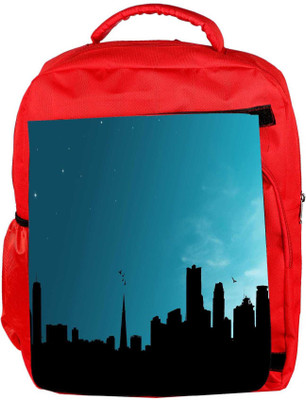 

Snoogg Eco Friendly Canvas Black Building Designer Backpack Rucksack School Travel Unisex Casual Canvas Bag Bookbag Satchel 5 L Backpack(Red)