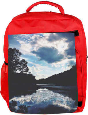 

Snoogg Eco Friendly Canvas Nature Serenity Backpack Rucksack School Travel Unisex Casual Canvas Bag Bookbag Satchel 5 L Backpack(Red)