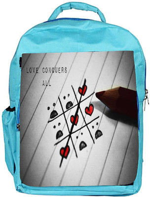 

Snoogg Eco Friendly Canvas Love Conquers All Designer Backpack Rucksack School Travel Unisex Casual Canvas Bag Bookbag Satchel 5 L Backpack(Blue)