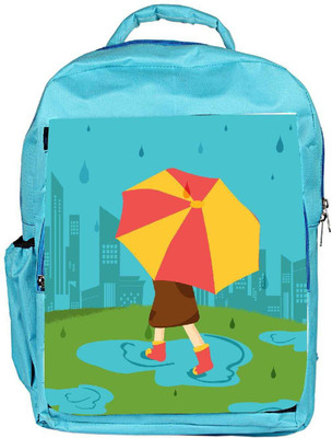 

Snoogg Eco Friendly Canvas Abstract Rainy Season Background With Waterdrops And Clouds Backpack Rucksack School Travel Unisex Casual Canvas Bag Bookbag Satchel 5 L Backpack(Blue)