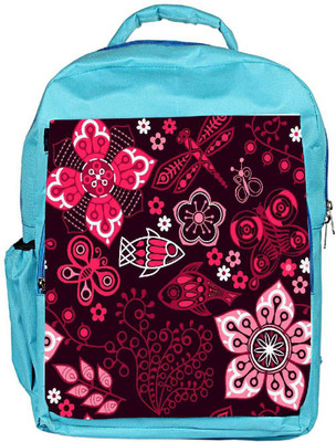 

Snoogg Eco Friendly Canvas Colorful Floral Seamless Pattern In Cartoon Style Seamless Pattern Backpack Rucksack School Travel Unisex Casual Canvas Bag Bookbag Satchel 5 L Backpack(Blue)