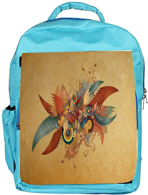 

Snoogg Eco Friendly Canvas Feathers And Circles Designer Backpack Rucksack School Travel Unisex Casual Canvas Bag Bookbag Satchel 5 L Backpack(Blue)