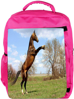 

Snoogg Eco Friendly Canvas Horse Standing Designer Backpack Rucksack School Travel Unisex Casual Canvas Bag Bookbag Satchel 5 L Backpack(Pink)