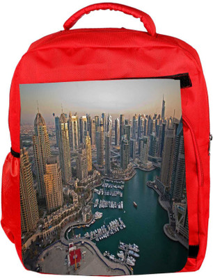 

Snoogg Eco Friendly Canvas Lake Side Buildings Designer Backpack Rucksack School Travel Unisex Casual Canvas Bag Bookbag Satchel 5 L Backpack(Red)