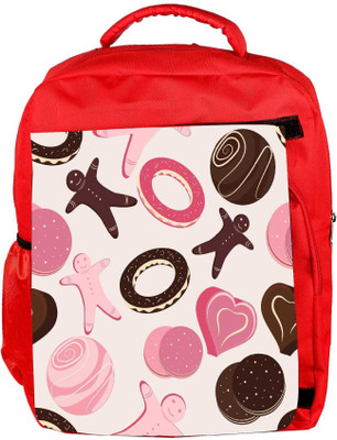 

Snoogg Eco Friendly Canvas Pink Chocolates Designer Backpack Rucksack School Travel Unisex Casual Canvas Bag Bookbag Satchel 5 L Backpack(Red)