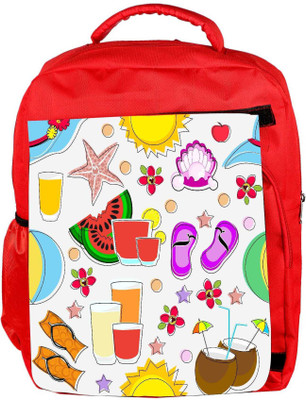 

Snoogg Eco Friendly Canvas Abstract Summer Background Backpack Rucksack School Travel Unisex Casual Canvas Bag Bookbag Satchel 5 L Backpack(Red)