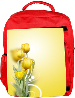 

Snoogg Eco Friendly Canvas Beautiful Yellow Tulips Background Backpack Rucksack School Travel Unisex Casual Canvas Bag Bookbag Satchel 5 L Backpack(Red)