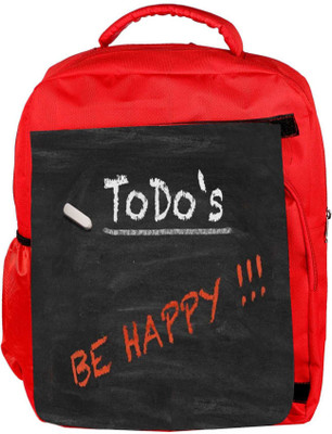 

Snoogg Eco Friendly Canvas Todo Happy Graphic 2803 Backpack Rucksack School Travel Unisex Casual Canvas Bag Bookbag Satchel 5 L Backpack(Red)