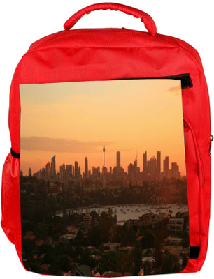 

Snoogg Eco Friendly Canvas City At Night Designer Backpack Rucksack School Travel Unisex Casual Canvas Bag Bookbag Satchel 5 L Backpack(Red)