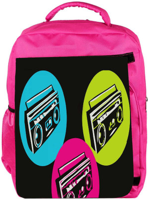 

Snoogg Eco Friendly Canvas Boombox Colourful Backpack Rucksack School Travel Unisex Casual Canvas Bag Bookbag Satchel 5 L Backpack(Pink)