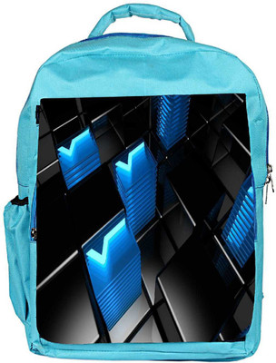 

Snoogg Eco Friendly Canvas Abstract Blue V Design Designer Backpack Rucksack School Travel Unisex Casual Canvas Bag Bookbag Satchel 5 L Backpack(Blue)