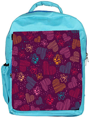 

Snoogg Eco Friendly Canvas Multioclor Hearts And Butterflies Maroon Pattern Designer Backpack Rucksack School Travel Unisex Casual Canvas Bag Bookbag Satchel 5 L Backpack(Blue)