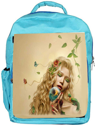 

Snoogg Eco Friendly Canvas Mother Nature 2661 Backpack Rucksack School Travel Unisex Casual Canvas Bag Bookbag Satchel 5 L Backpack(Blue)