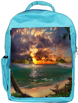 

Snoogg Eco Friendly Canvas Sea Side View Designer Backpack Rucksack School Travel Unisex Casual Canvas Bag Bookbag Satchel 5 L Backpack(Blue)
