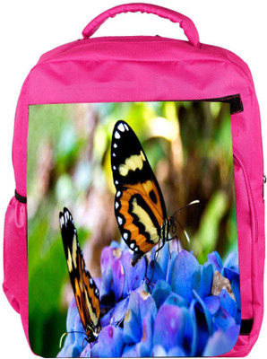 

Snoogg Eco Friendly Canvas Butterfly In Blue Flower Designer Backpack Rucksack School Travel Unisex Casual Canvas Bag Bookbag Satchel 5 L Backpack(Pink)
