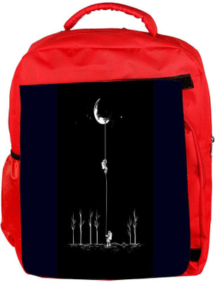 

Snoogg Eco Friendly Canvas Moon Astro Power Backpack Rucksack School Travel Unisex Casual Canvas Bag Bookbag Satchel 5 L Backpack(Red)