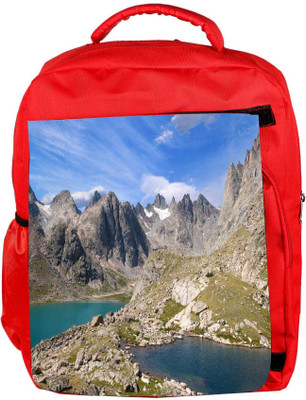 

Snoogg Eco Friendly Canvas Grey Mountain Designer Backpack Rucksack School Travel Unisex Casual Canvas Bag Bookbag Satchel 5 L Backpack(Red)