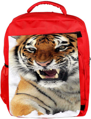 

Snoogg Eco Friendly Canvas Tiger Hunger Backpack Rucksack School Travel Unisex Casual Canvas Bag Bookbag Satchel 5 L Backpack(Red)