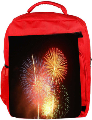 

Snoogg Eco Friendly Canvas Fireworks New Years Eve Designer Backpack Rucksack School Travel Unisex Casual Canvas Bag Bookbag Satchel 5 L Backpack(Red)