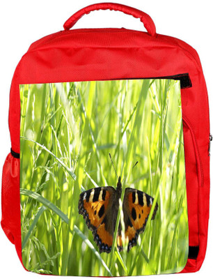 

Snoogg Eco Friendly Canvas Flying Butterfly Designer Backpack Rucksack School Travel Unisex Casual Canvas Bag Bookbag Satchel 5 L Backpack(Red)