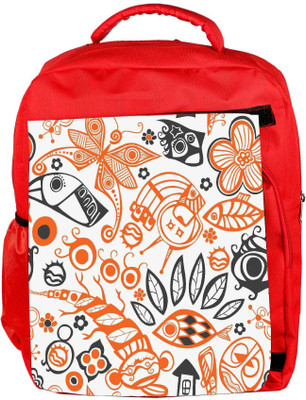 

Snoogg Eco Friendly Canvas Green Pattern Design Designer Backpack Rucksack School Travel Unisex Casual Canvas Bag Bookbag Satchel 5 L Backpack(Red)