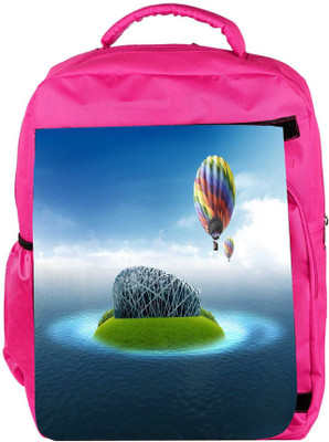 

Snoogg Eco Friendly Canvas Colorful Parchute Designer Backpack Rucksack School Travel Unisex Casual Canvas Bag Bookbag Satchel 5 L Backpack(Pink)