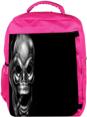 

Snoogg Eco Friendly Canvas Smoking Skull Designer Backpack Rucksack School Travel Unisex Casual Canvas Bag Bookbag Satchel 5 L Backpack(Pink)