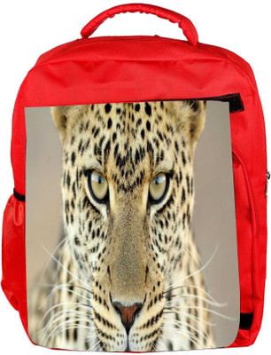 

Snoogg Eco Friendly Canvas Tanzania Leopard Designer Backpack Rucksack School Travel Unisex Casual Canvas Bag Bookbag Satchel 5 L Backpack(Red)