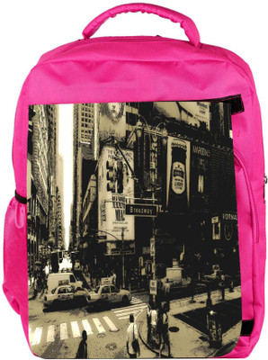 

Snoogg Eco Friendly Canvas Broadway Designer Backpack Rucksack School Travel Unisex Casual Canvas Bag Bookbag Satchel 5 L Backpack(Pink)