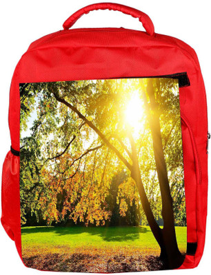 

Snoogg Eco Friendly Canvas Sunrise In Garden Designer Backpack Rucksack School Travel Unisex Casual Canvas Bag Bookbag Satchel 5 L Backpack(Red)