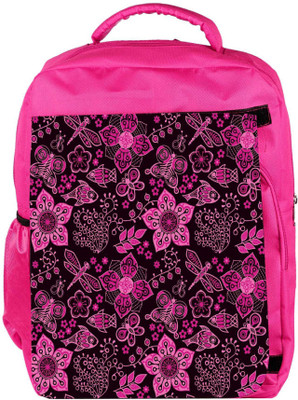 

Snoogg Eco Friendly Canvas Pink Floral Black Pattern Designer Backpack Rucksack School Travel Unisex Casual Canvas Bag Bookbag Satchel 5 L Backpack(Pink)