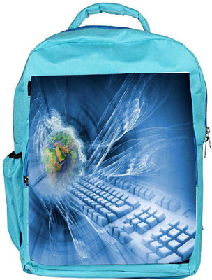 

Snoogg Eco Friendly Canvas Abstract Internet Background Backpack Rucksack School Travel Unisex Casual Canvas Bag Bookbag Satchel 5 L Backpack(Blue)