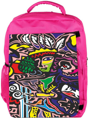 

Snoogg Eco Friendly Canvas The Abstract Pattern Backpack Rucksack School Travel Unisex Casual Canvas Bag Bookbag Satchel 5 L Backpack(Pink)