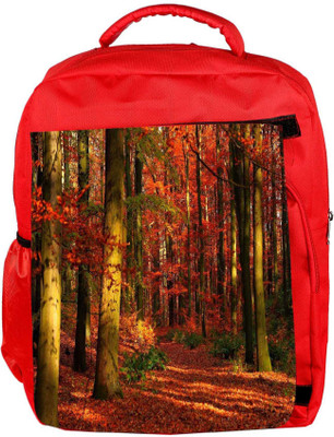 

Snoogg Eco Friendly Canvas Red Blossom Forest Designer Backpack Rucksack School Travel Unisex Casual Canvas Bag Bookbag Satchel 5 L Backpack(Red)