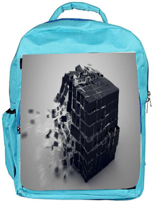 

Snoogg Eco Friendly Canvas Exploding Cube Designer Backpack Rucksack School Travel Unisex Casual Canvas Bag Bookbag Satchel 5 L Backpack(Blue)