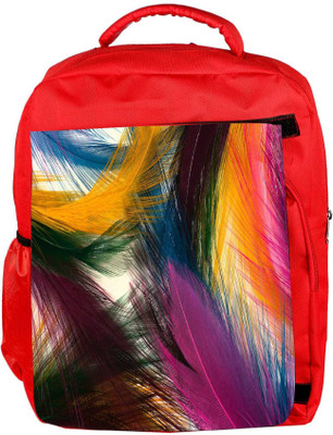 

Snoogg Eco Friendly Canvas Plumas Coloridas Designer Backpack Rucksack School Travel Unisex Casual Canvas Bag Bookbag Satchel 5 L Backpack(Red)
