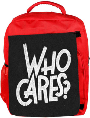 

Snoogg Eco Friendly Canvas Who Cares Backpack Rucksack School Travel Unisex Casual Canvas Bag Bookbag Satchel 5 L Backpack(Red)