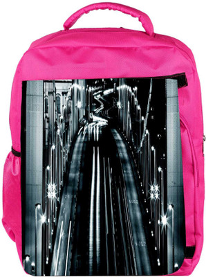 

Snoogg Eco Friendly Canvas Nite Road View Designer Backpack Rucksack School Travel Unisex Casual Canvas Bag Bookbag Satchel 5 L Backpack(Pink)