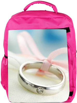 

Snoogg Eco Friendly Canvas Love Silver Ring Backpack Rucksack School Travel Unisex Casual Canvas Bag Bookbag Satchel 5 L Backpack(Pink)